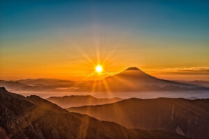 富士山での日の出